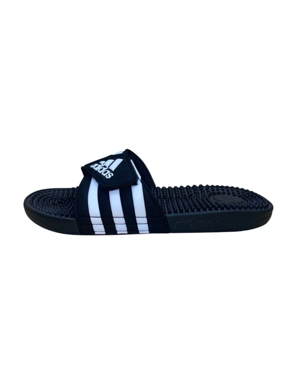 Adidas Men’s Black Synthetic Adjustable Adissage Slides Massage Sandals Size 7